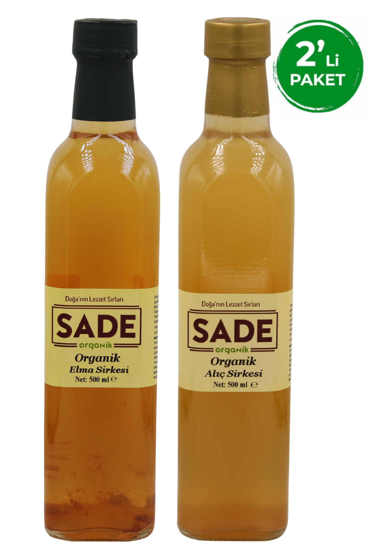 Organik Alıç Ve Elma Sirkesi 500 ml 2'li Paket