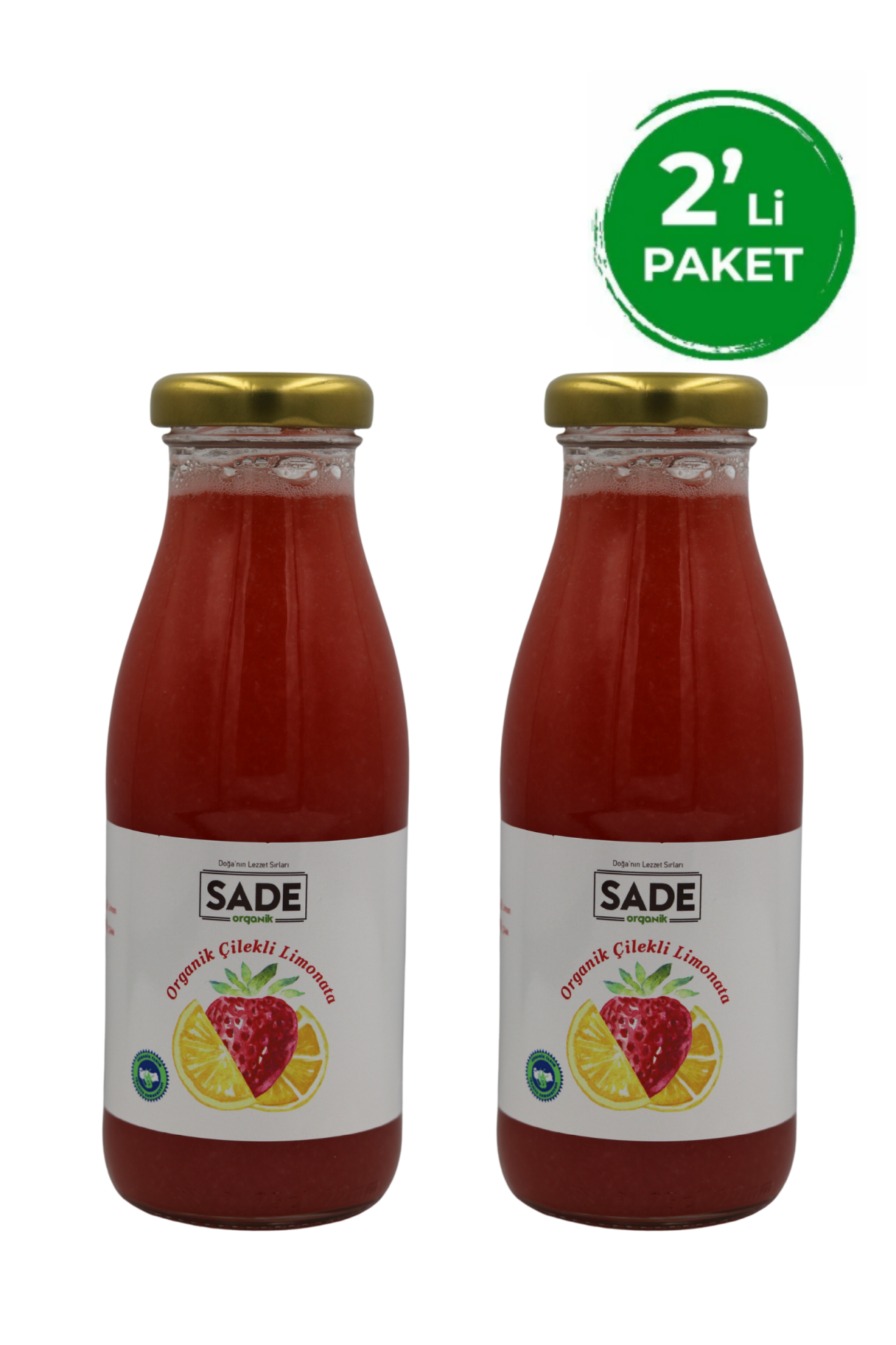 Organik Çilekli Limonata 250 ml. 2'li Paket