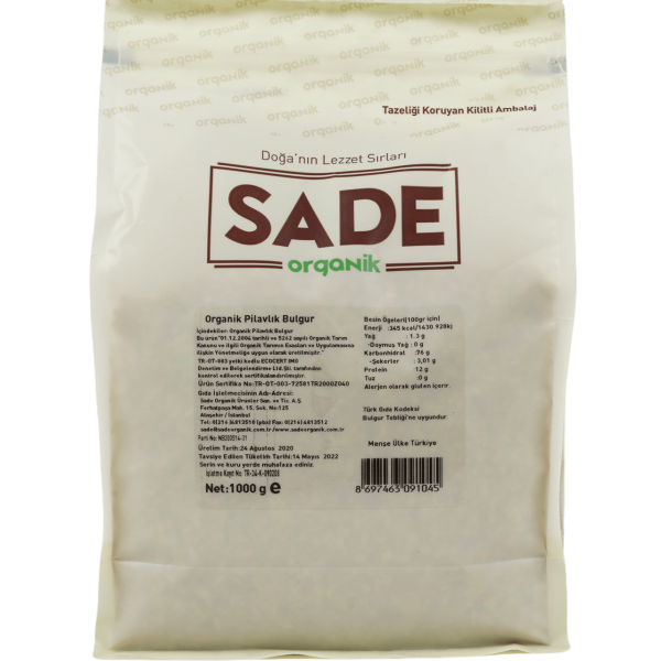 Sade Organik Pilavlık Bulgur 1000 gr