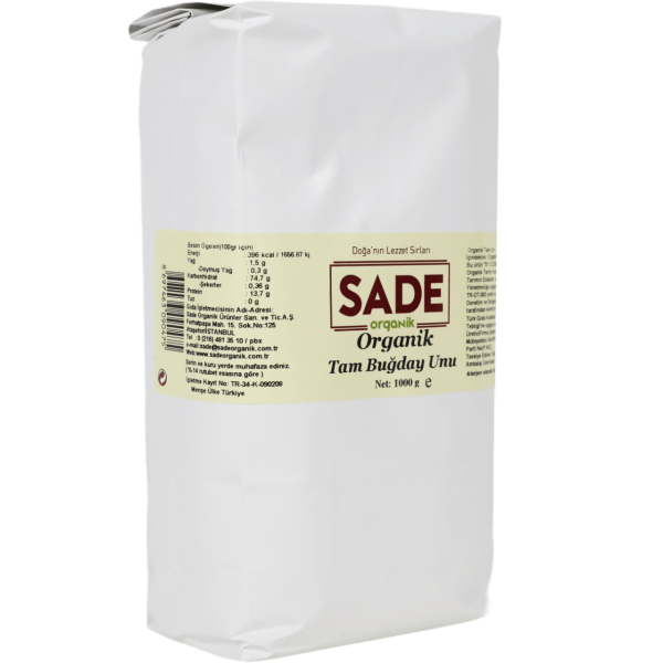 Sade Organik Tam Buğday Unu 1000 gr