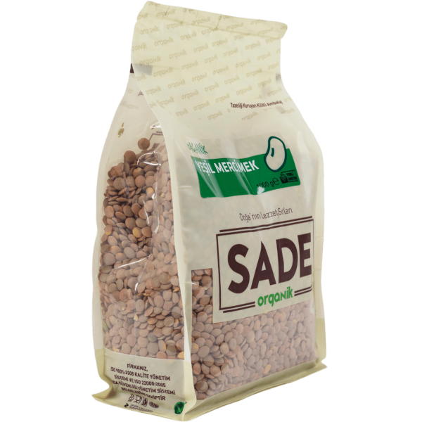 Sade Organik Yeşil Mercimek 1000 gr