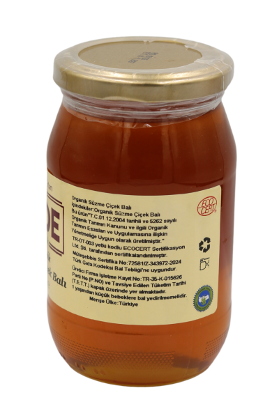 Sade Organik Süzme Çiçek Balı 460 gr