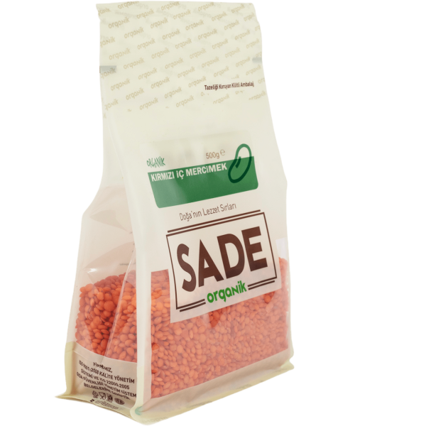Sade Organik Kırmızı Mercimek 500 gr