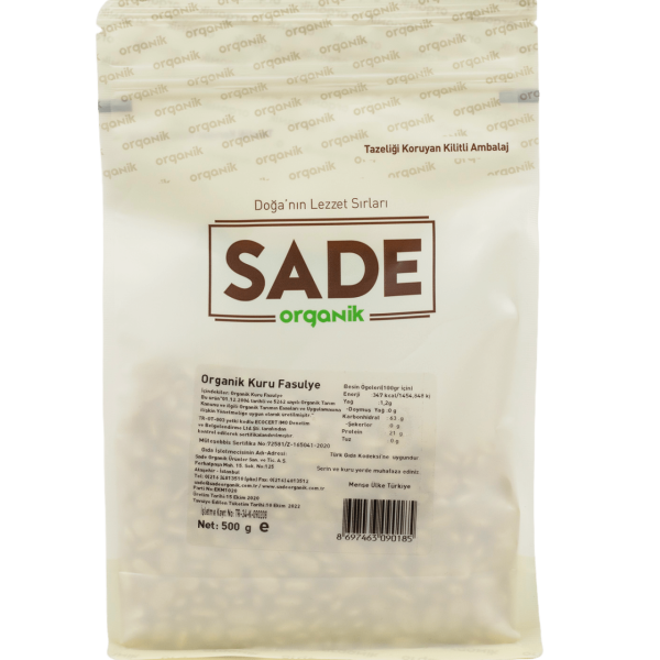 Sade Organik Kuru Fasulye 500 gr
