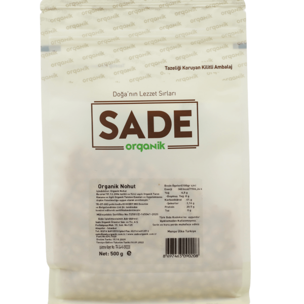 Sade Organik Nohut 500 gr