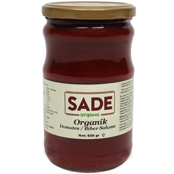 Sade Organik Karışık Salça (Domates ve Biber) 650 gr