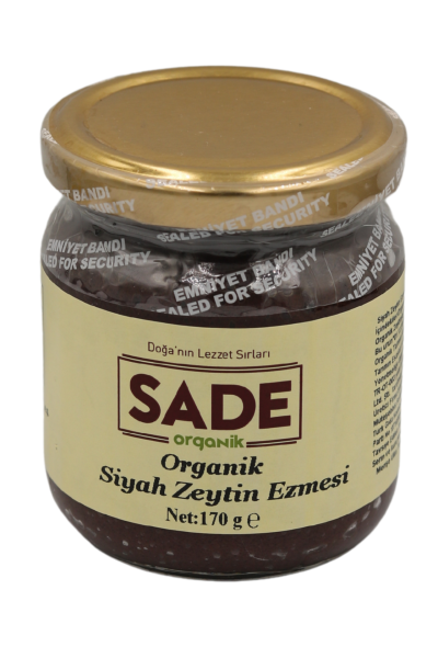Sade Organik Siyah Zeytin Ezmesi 170 gr
