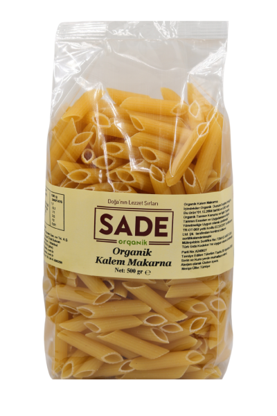 SADE ORGANİK KALEM MAKARNA 500 GR