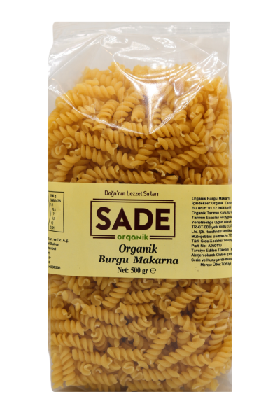 SADE ORGANİK BURGU MAKARNA 500 GR