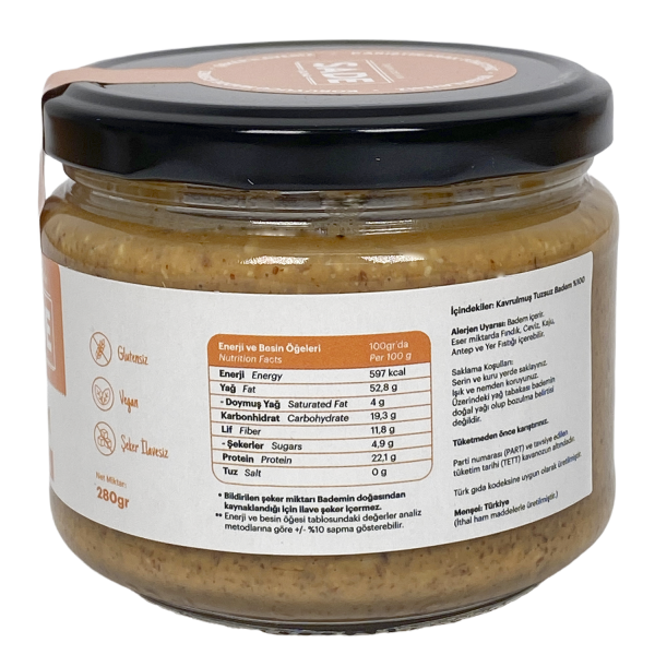 Sade Gurme % 100 Badem Ezmesi Sade 280g