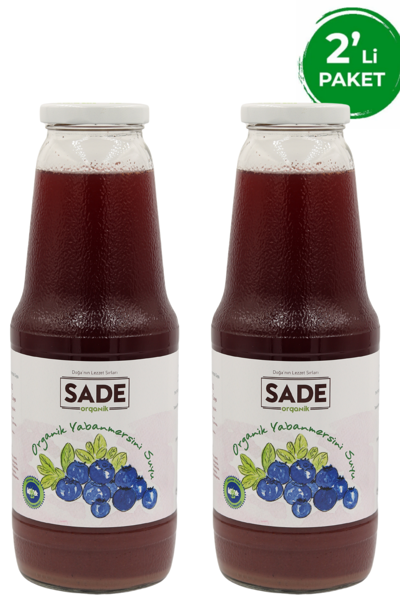 Sade Organik Yaban Mersini Suyu 2 x 1000 ML