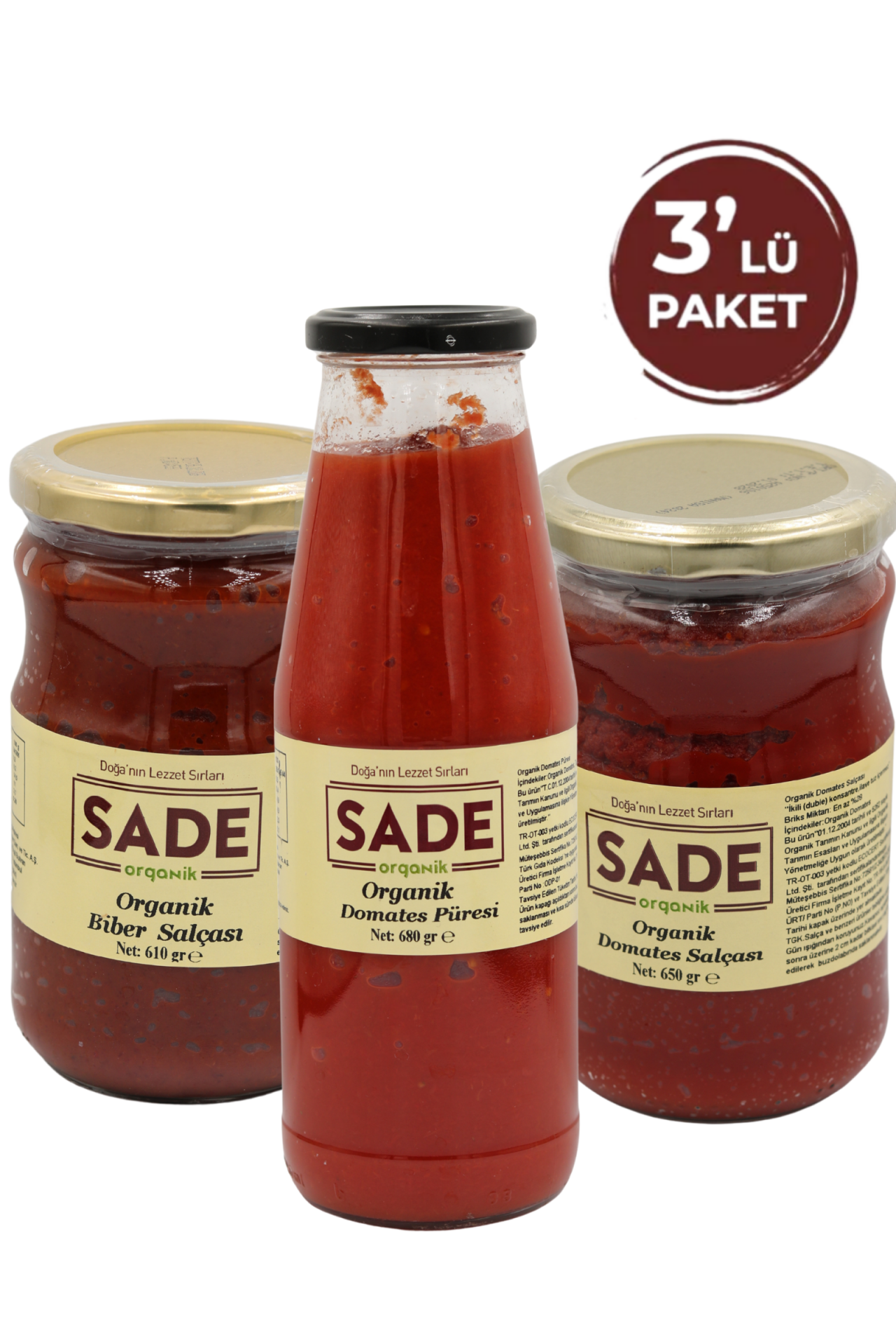 Sade Organik Domates & Biber Salçası ve Domates Püresi