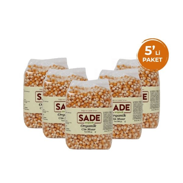 Sade Organik Cin Mısır 500 gr 5'li Paket (5 X 500 Gr.)