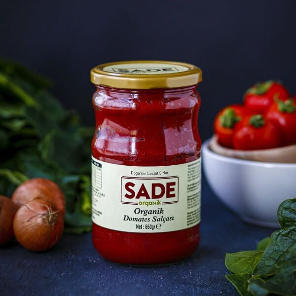 Sade Organik Domates Salçası 650 gr 2'li Paket