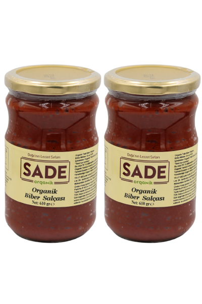 Sade Organik Biber Salçası 610 Gr 2 ' li Paket