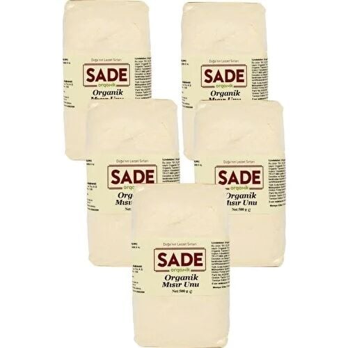 Sade Organik Mısır Unu 500 Gr 5 ' li Paket