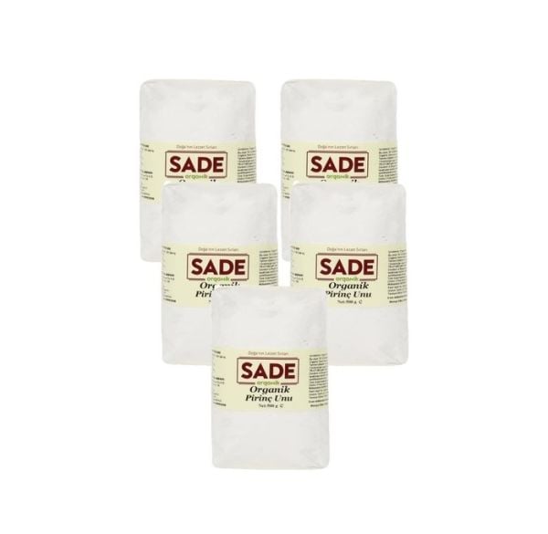 Sade Organik Pirinç Unu 500 Gr 5 ' li Paket görseli.
