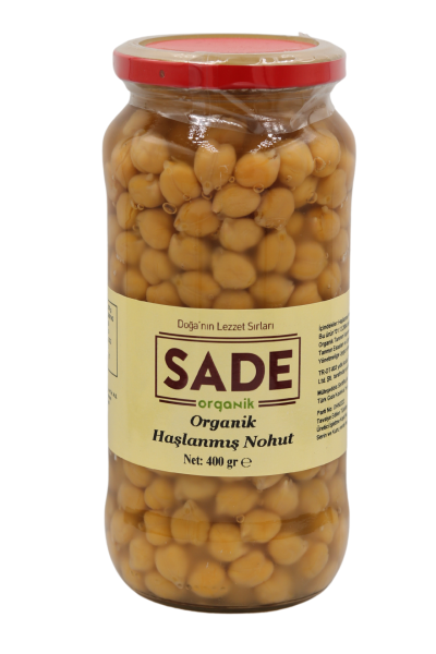 SADE ORGANİK HAŞLANMIŞ NOHUT KONSERVE 400 GR