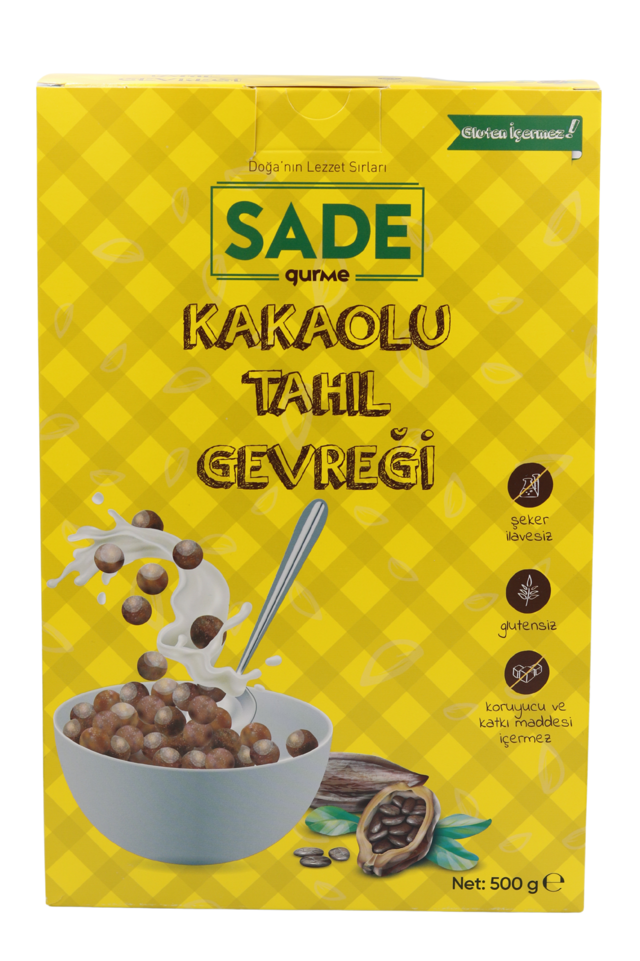 SADE GURME GLUTENSİZ KAKAOLU TAHIL GEVREĞİ 500 GR.