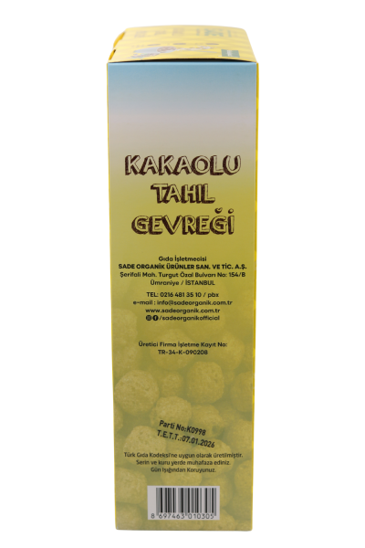 SADE GURME GLUTENSİZ KAKAOLU TAHIL GEVREĞİ 500 GR.