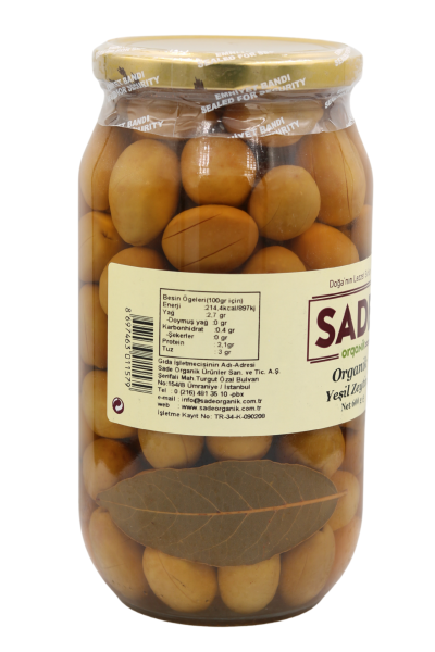 Sade Organik Yeşil Zeytin 600 GR