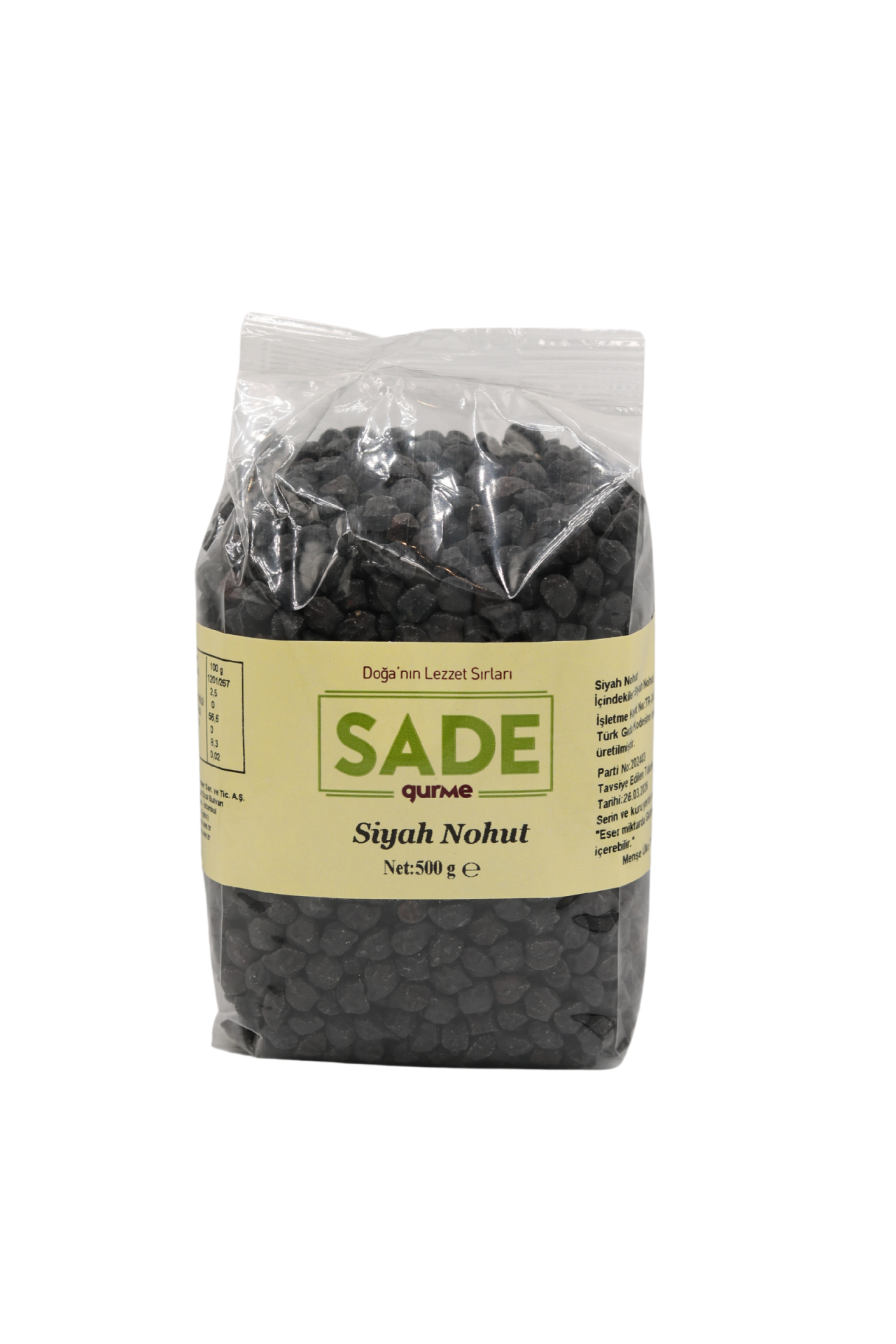Sade Organik Siyah Nohut 500 Gr.
