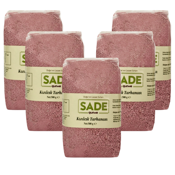 Sade Gurme Kızılcık Tarhanası - 500 g x 5 Paket | Katkısız ve Doğal
