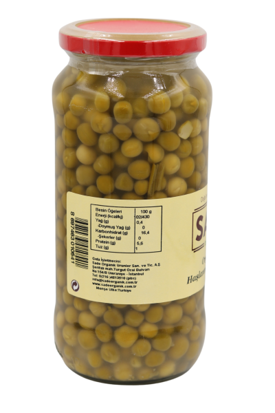 Sade Organik Haşlanmış Bezelye - 400 g x 2 Paket | Doğal ve Katkısız