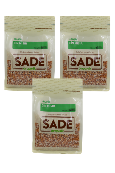 SADE ORGANİK CİN MISIR 750 GR 3 LÜ PAKET