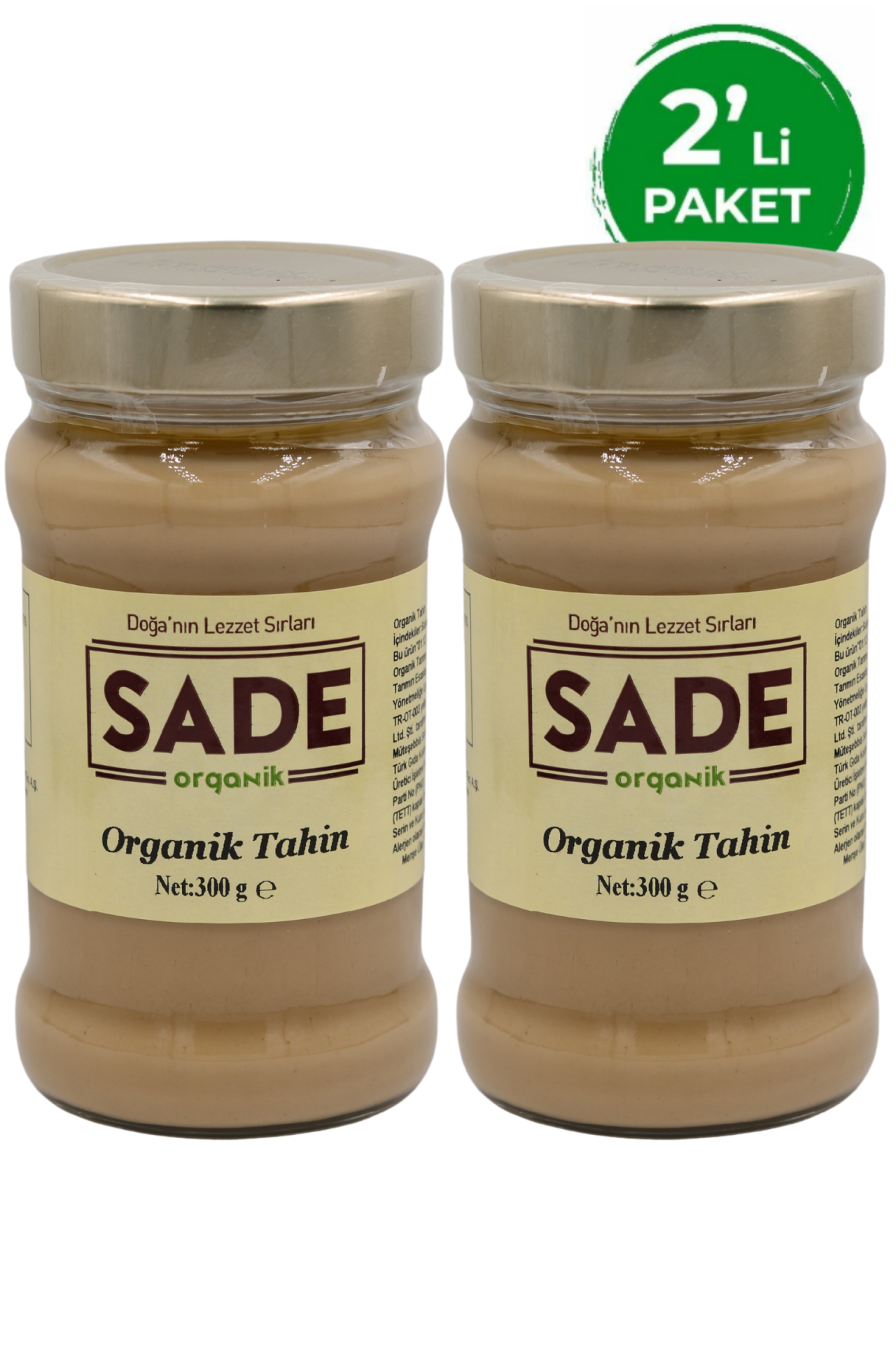 SADE ORGANİK TAHİN 300 GR 2 Lİ PAKET