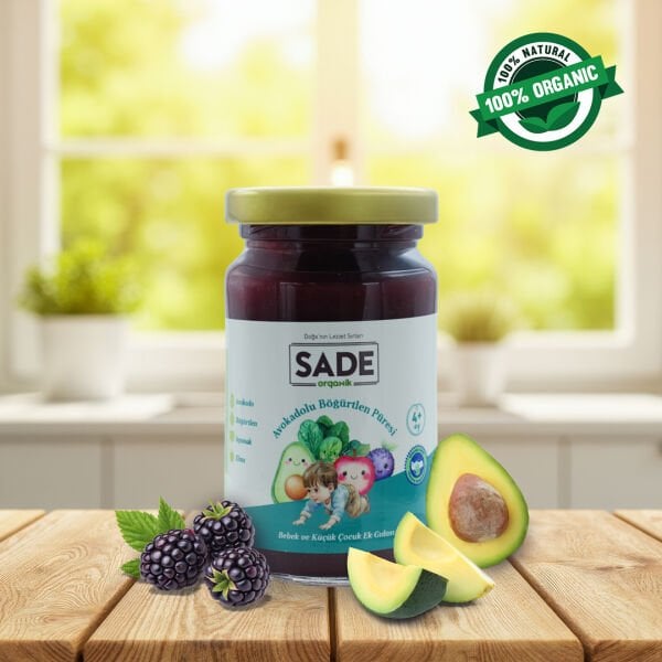 Sade Organik Avokadolu – Böğürtlen Püresi 100 gr (+4 Ay)