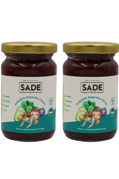 Sade Organik - Avokadolu Böğürtlen Püresi 100 gr x 2 Paket (+4 Ay)