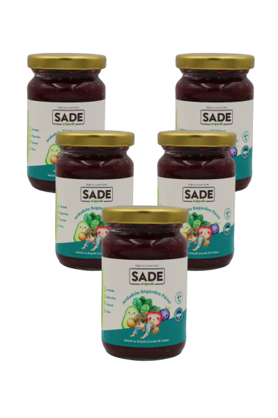 Sade Organik - Avokadolu Böğürtlen Püresi 100 gr x 5 Paket (+4 Ay)